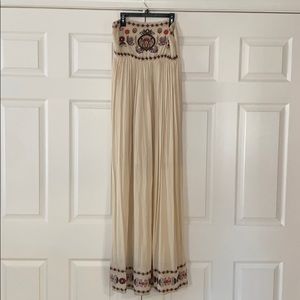 Cream strapless boho maxi dress